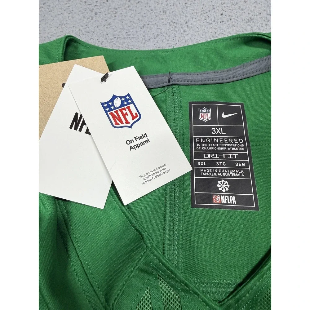 NWT Nike Philadelphia Eagles Jersey Mens 3XL Green NFL Football On Field Hurts 1